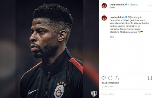 Galatasaraylı futbolcu Donk derbide yok
